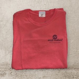 Simply Southern Reddish/Pink Whale T-shirt Size Small (Coral Red)